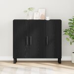 Buffet vidaXL avec 3 portes en chêne noir 90x34x80 cm en bois d'ingénierie