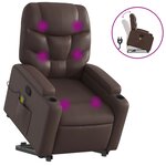 vidaXL Fauteuil inclinable de massage Marron Similicuir