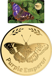 Monnaie PURPLE EMPEROR Butterflies 1/1000 Oz Medaille Or