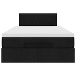 vidaXL Lit ottoman avec matelas et LED noir 120x190 cm tissu