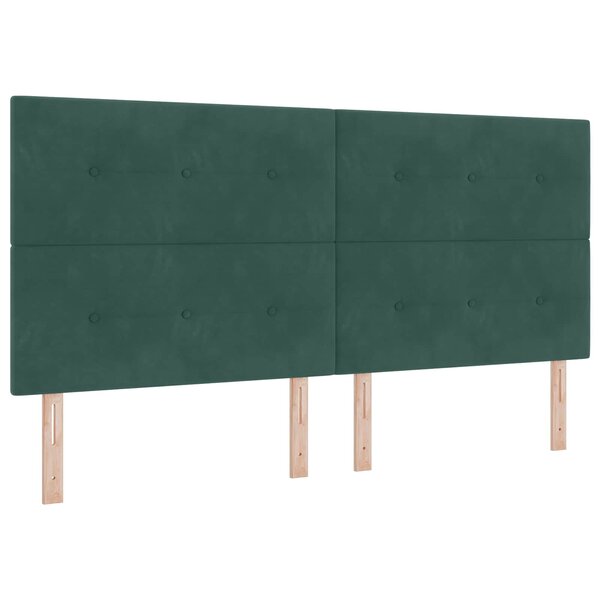 vidaXL Tête de lit LED avec bandes LED Vert 200 cm Velours