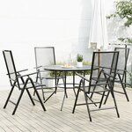 vidaXL Ensemble de chaises de jardin inclinables 5 Pièces anthracite