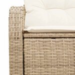 vidaXL Canapé de jardin 2 places avec coussins en rotin synthétique beige