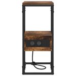 vidaXL Cabinet de chevet avec tiroir Chêne fumé 41.5 x 26 x 60.5 cm