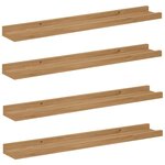 vidaXL Étagère Murale 4 Pièces Marron 60 x 9 x 3 cm Bois d'ingénierie