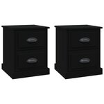 vidaXL Tables de chevet 2 Pièces noir 39x39x47 5 cm bois d'ingénierie