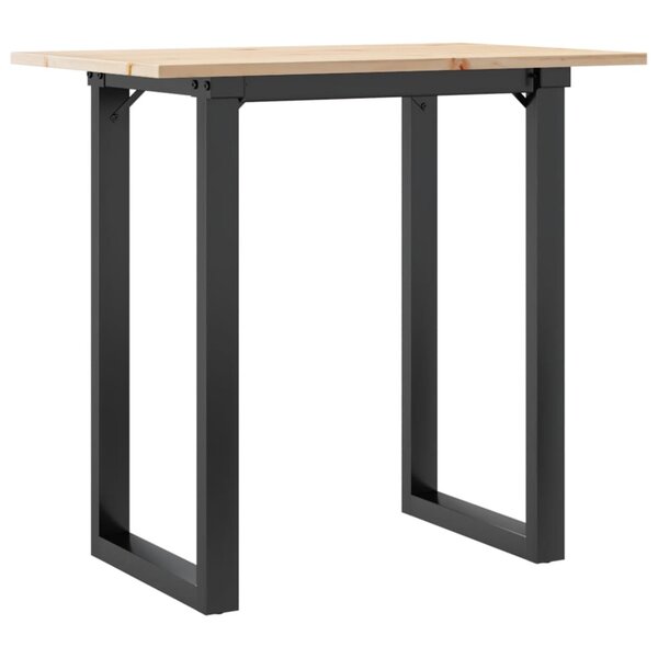 vidaXL Table à manger cadre en O 80x50x75 cm bois de pin massif acier