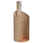 vidaXL Douche d'extérieur beige 100x100x241 5cm poly rotin bois acacia