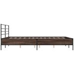 vidaXL Cadre de lit chêne marron 120x200 cm bois d'ingénierie et métal
