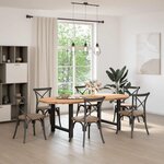 vidaXL Table à manger 220x100x74 cm bois de chêne massif ovale