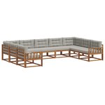 vidaXL Ensemble de canapés d'extérieur 9 Pièces Gris Naturel et Clair