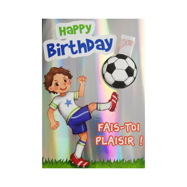 Carte de voeux enfant - anniversaire - football
