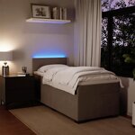 vidaXL Sommier à lattes de lit et matelas Gris clair 100x200cm Velours
