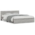 vidaXL Cadre de lit sans matelas sonoma gris 150x200 cm