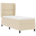 vidaXL Lit à ressorts avec matelas Crème 80 x 200 cm tissu