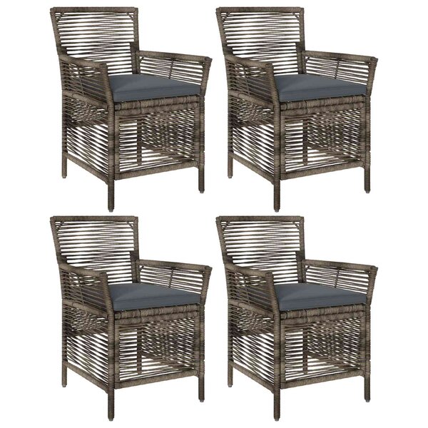 vidaXL Chaise d'Extérieur 4 pc Gris et Gris foncé polyrotin