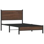 vidaXL Cadre de lit en métal avec tête de lit chêne marron 100x200 cm