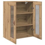 Armoire murale vidaXL avec portes en verre Chêne artisanal 69 5x34x90 cm