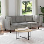 vidaXL Ensemble de meubles pour le salon 3 Pièces Gris clair Velours