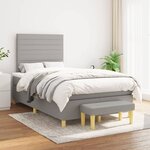 vidaXL Sommier à lattes de lit avec matelas Gris clair 120x200cm Tissu