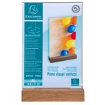 Porte-visuel Avec Socle En Bois Vertical A5 - Cristal - Exacompta