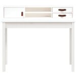 vidaXL Bureau Blanc 110x50x93 cm Bois massif de pin