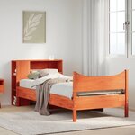 vidaXL Cadre de lit sans matelas cire marron 75x190 cm bois pin massif