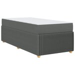 vidaXL Cadre de lit avec matelas Gris foncé 90 x 200 cm tissu