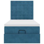 vidaXL Cadre de lit ottoman avec matelas bleu foncé 90x190 cm velours