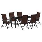 vidaXL Ensemble de salle à manger pour jardin 7 Pièces Marron