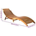 vidaXL Chaise longue de jardin avec coussin Bois d'acacia solide