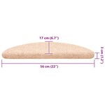 vidaXL Tapis autoadhésifs de marches 5 Pièces Marron 56x17x3cm Aiguilleté