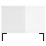 vidaXL Table basse Blanc brillant 90x50x40 cm Bois d'ingénierie