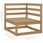 vidaXL Salon de jardin 7 Pièces marron miel bois de pin massif