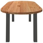 vidaXL Table à manger marron clair bois de chêne massif ovale