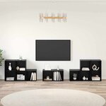 vidaXL Ensemble de meubles TV 8 Pièces Chêne noir 37 x 35 x 72 cm
