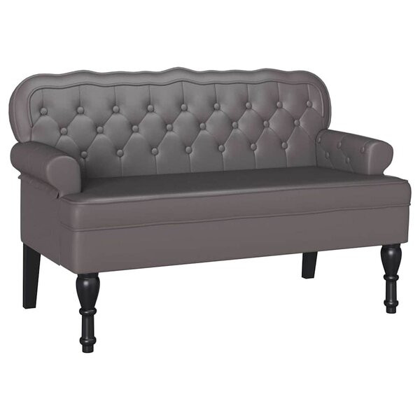 vidaXL Banc Chesterfield Gris 119.5 x 64.5 x 75 cm Cuir synthétique