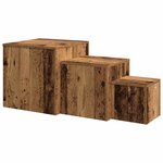 vidaXL Tables d'appoint 3 Pièces chêne artisanal bois d'ingénierie