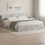 vidaXL Cadre de lit avec rangement avec tiroir Gris béton 200 x 200 cm