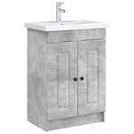 vidaXL Armoire sous évier de salle de bain Gris béton