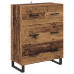 vidaXL Haut Armoire avec tiroir 2 Pièces Bois Ancien 69 5 x 34 x 180 cm