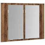 vidaXL Armoire à miroir LED vieux bois 60x12x45 cm bois d'ingénierie