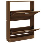 vidaXL Armoire à chaussures Chêne marron 59x17x81 cm Bois d'ingénierie
