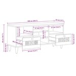 vidaXL Meuble TV Naturel 100 x 33 x 46 cm Bois de mangue massif