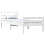 vidaXL Cadre de lit sans matelas blanc bois massif 100x200 cm