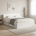 vidaXL Cabinet de Tête de Lit avec stockage Blanc Bois d'ingénierie