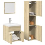 vidaXL Ensemble de meubles de salle de bain 3 Pièces chêne sonoma