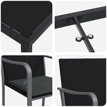 vidaXL Ensemble de salle à manger pour jardin 5 Pièces Noir Poly rotin