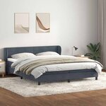 vidaXL Sommier à lattes de lit et matelas gris foncé 180x210cm velours