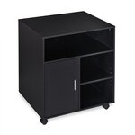 Caisson de bureau à roulettes pratique mobile espace de rangement 70 x 50 x 40 cm en bois noir 13_0009881